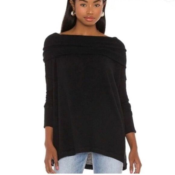 Free People Juicy Long Sleeve Waffle Weave Split Back top versatile, slimming - Picture 2 of 5